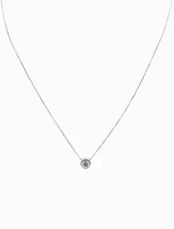 Lucienne - Zjoosh Premium|Necklaces*Zjoosh Lucienne Bezel Set Pendant Necklace Rhodium