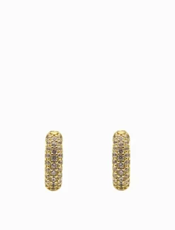 Lucienne - Zjoosh Premium|Earrings*Zjoosh Lucienne Crusted Crystal Hoops Gold