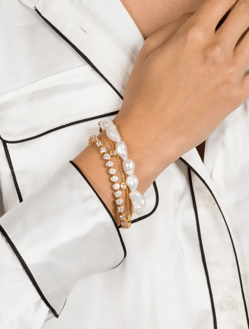 Lucienne - Zjoosh Premium|Bangles And Bracelets*Zjoosh Lucienne Cubic Zirconia Tennis Bracelet Gold