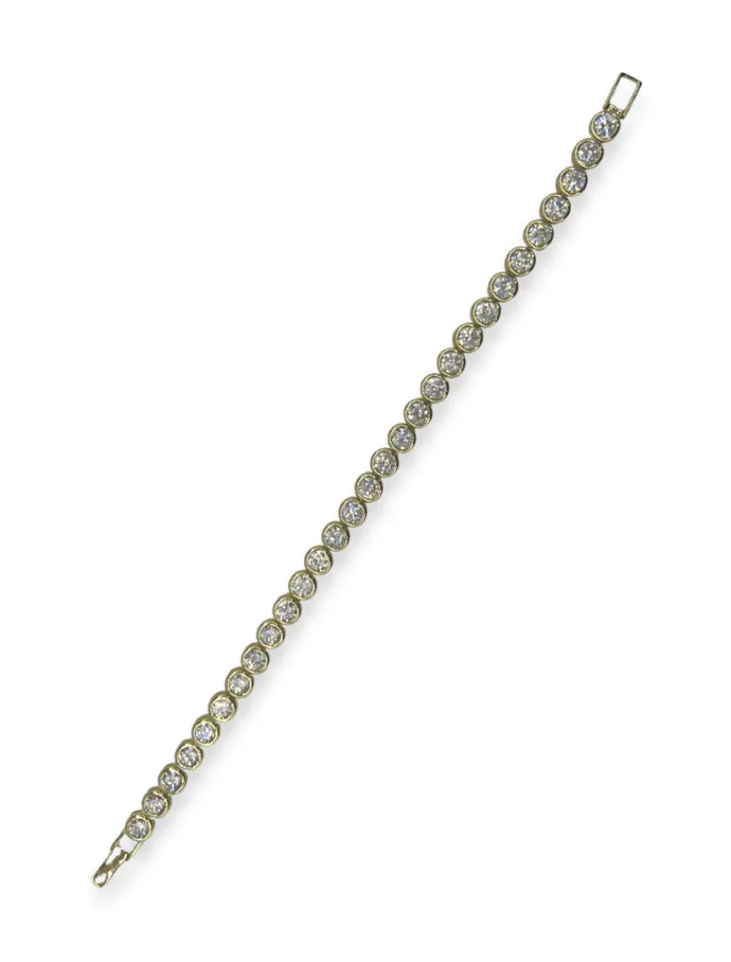 Lucienne - Zjoosh Premium|Bangles And Bracelets*Zjoosh Lucienne Cubic Zirconia Tennis Bracelet Gold