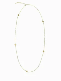 Lucienne - Zjoosh Premium|Pearl Jewellery*Zjoosh Lucienne Disk and Pearl Necklace Long Gold