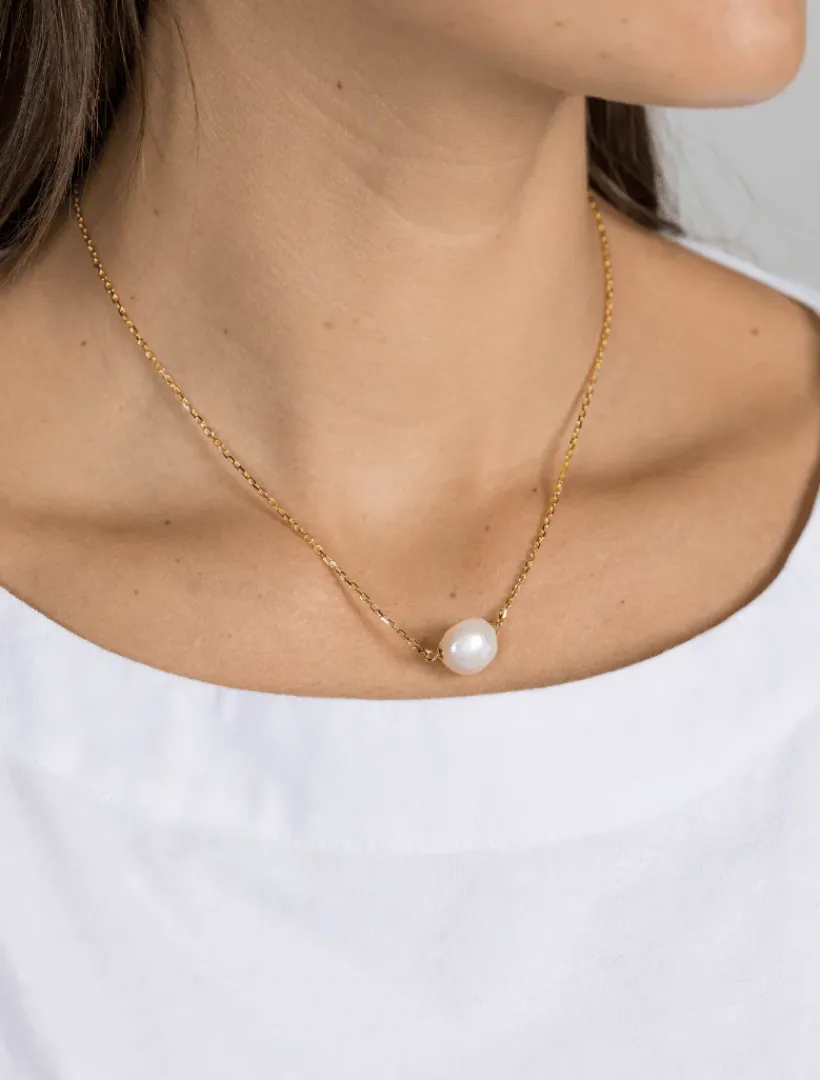 Lucienne - Zjoosh Premium|Pearl Jewellery*Zjoosh Lucienne Freshwater Pearl on Chain 925 Gold