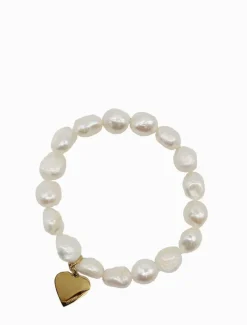 Lucienne - Zjoosh Premium|Pearl Jewellery*Zjoosh Lucienne Pearl Bracelet with Heart Disk