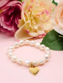 Lucienne - Zjoosh Premium|Pearl Jewellery*Zjoosh Lucienne Pearl Bracelet with Heart Disk