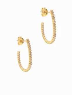Lucienne - Zjoosh Premium|Earrings*Zjoosh Lucienne Scoop Cubic Zirconia Hoops Gold