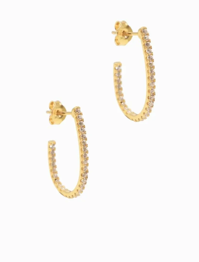 Lucienne - Zjoosh Premium|Earrings*Zjoosh Lucienne Scoop Cubic Zirconia Hoops Gold