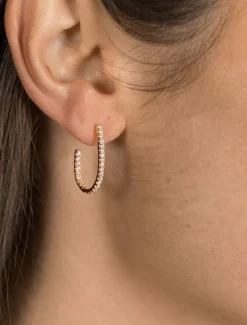 Lucienne - Zjoosh Premium|Earrings*Zjoosh Lucienne Scoop Cubic Zirconia Hoops Gold