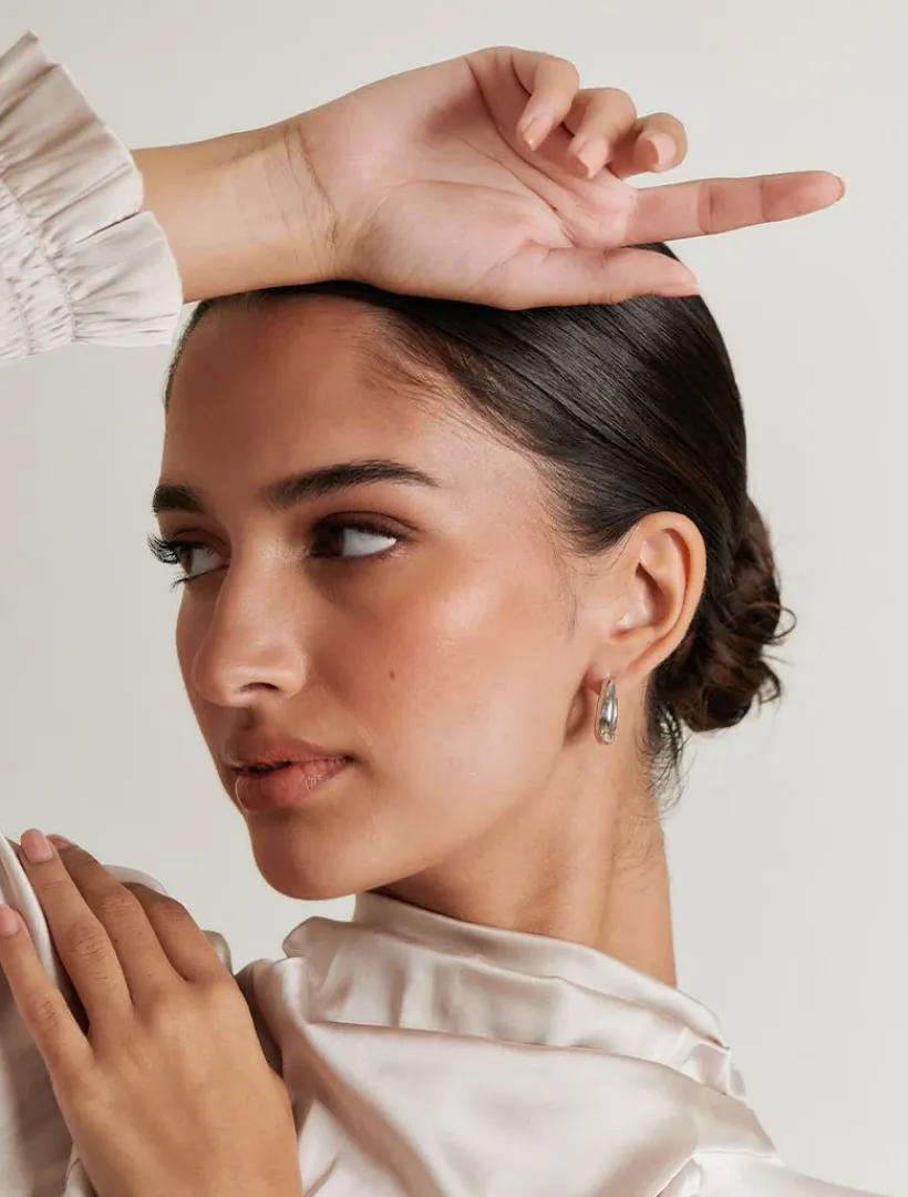 Lucienne - Zjoosh Premium|Earrings*Zjoosh Lucienne Tear Drop Huggies 925 Rhodium