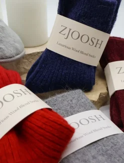 Bed Socks*Zjoosh Luxurious Wool Blend Socks Blue