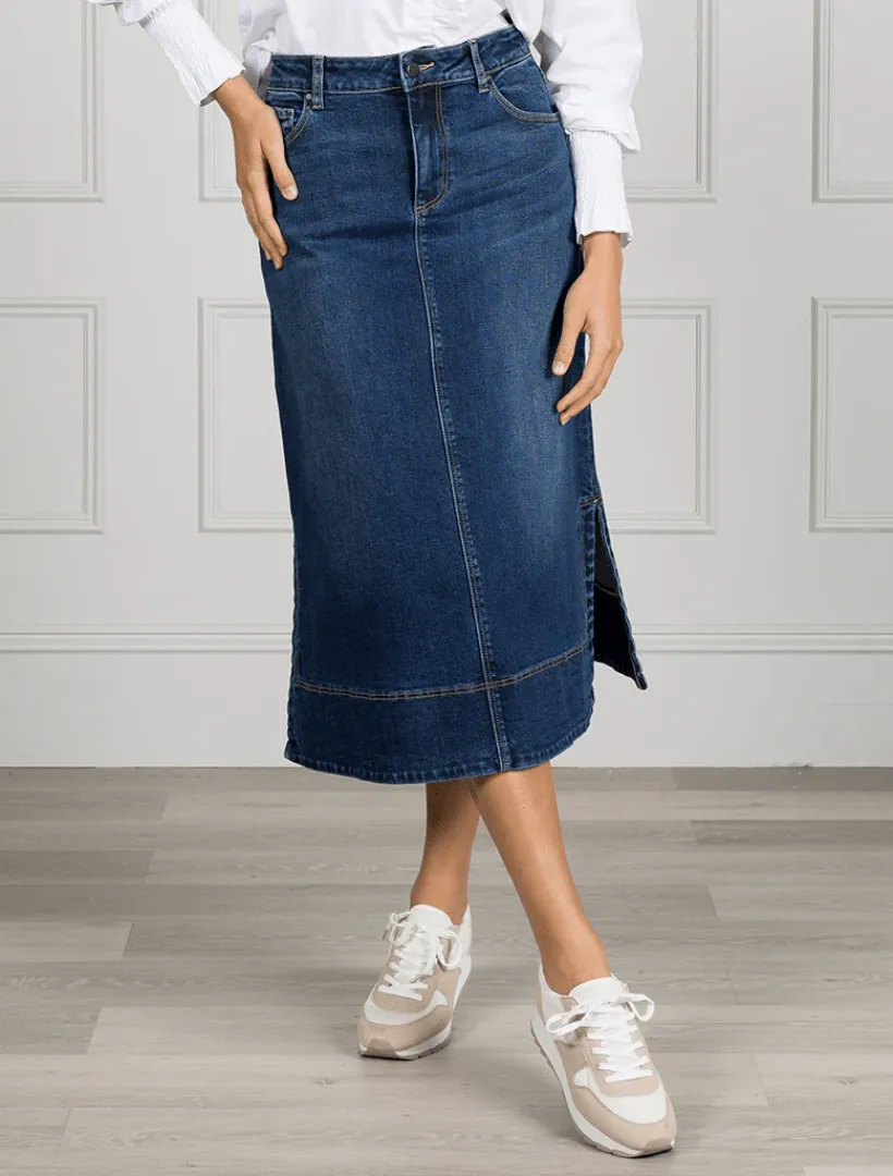 Skirts*Zjoosh Madison Denim Skirt Indigo