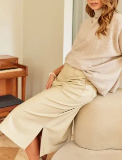 Skirts*Zjoosh Madison Leather Skirt Latte