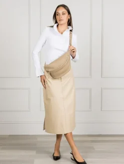 Skirts*Zjoosh Madison Leather Skirt Latte