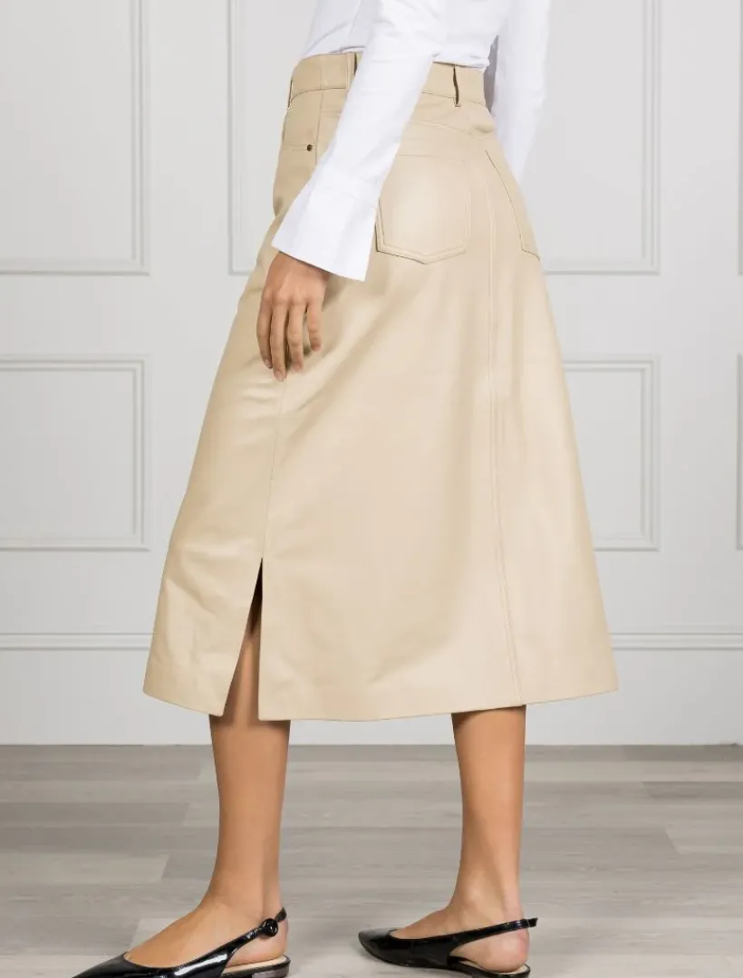 Skirts*Zjoosh Madison Leather Skirt Latte