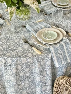 Table Linen*Zjoosh Majorelle Round Tablecloth Blue