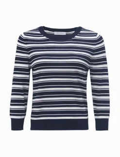 Knits And Jumpers*Zjoosh Melanie Knit Jumper Striped- FINAL SALE NavyWhite