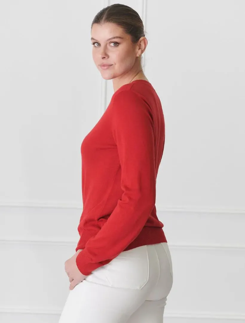Knits And Jumpers*Zjoosh Melissa Crew Neck Knit Red