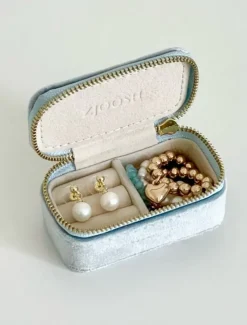 Jewellery Storage|Jewellery And Trinket Boxes*Zjoosh Mini Velvet Jewellery Case Blue