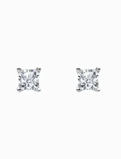 Earrings|Silver Jewellery*Ellani 5mm Princess Cubic Zirconia Claw Studs