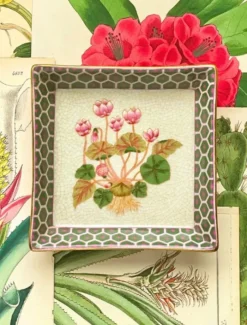 Ceramics*3rd Party Other Oriente Savon Dish Flor De Lot Green
