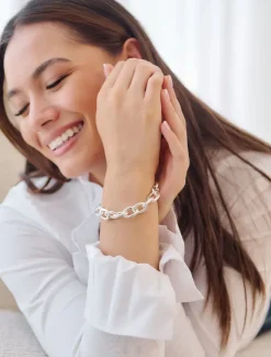 Bangles And Bracelets|Silver Jewellery*Zjoosh Oval Link Bracelet Silver