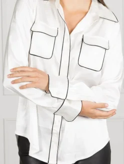 Shirts And Tops*Zjoosh Pamela Satin Top - FINAL SALE Ivory