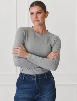 Shirts And Tops*Zjoosh Paris Long Sleeve Classic Tee Grey