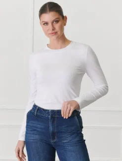 Shirts And Tops*Zjoosh Paris Long Sleeve Classic Tee White