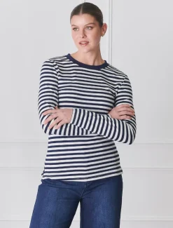 Shirts And Tops*Zjoosh Paris Long Sleeve Tee Navy White NavyWhite