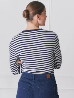 Shirts And Tops*Zjoosh Paris Long Sleeve Tee Navy White NavyWhite