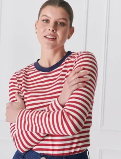 Shirts And Tops*Zjoosh Paris Long Sleeve Tee Red White RedWhite