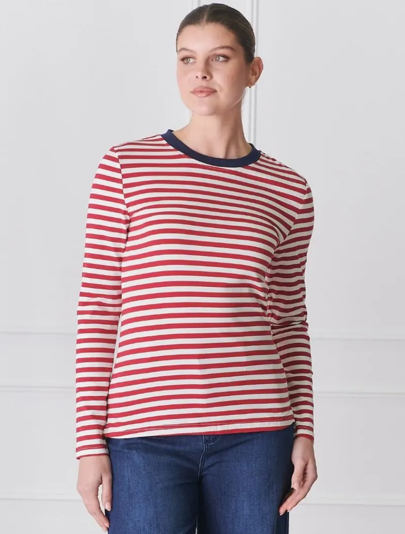 Shirts And Tops*Zjoosh Paris Long Sleeve Tee Red White RedWhite