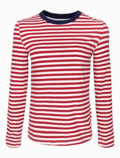 Shirts And Tops*Zjoosh Paris Long Sleeve Tee Red White RedWhite