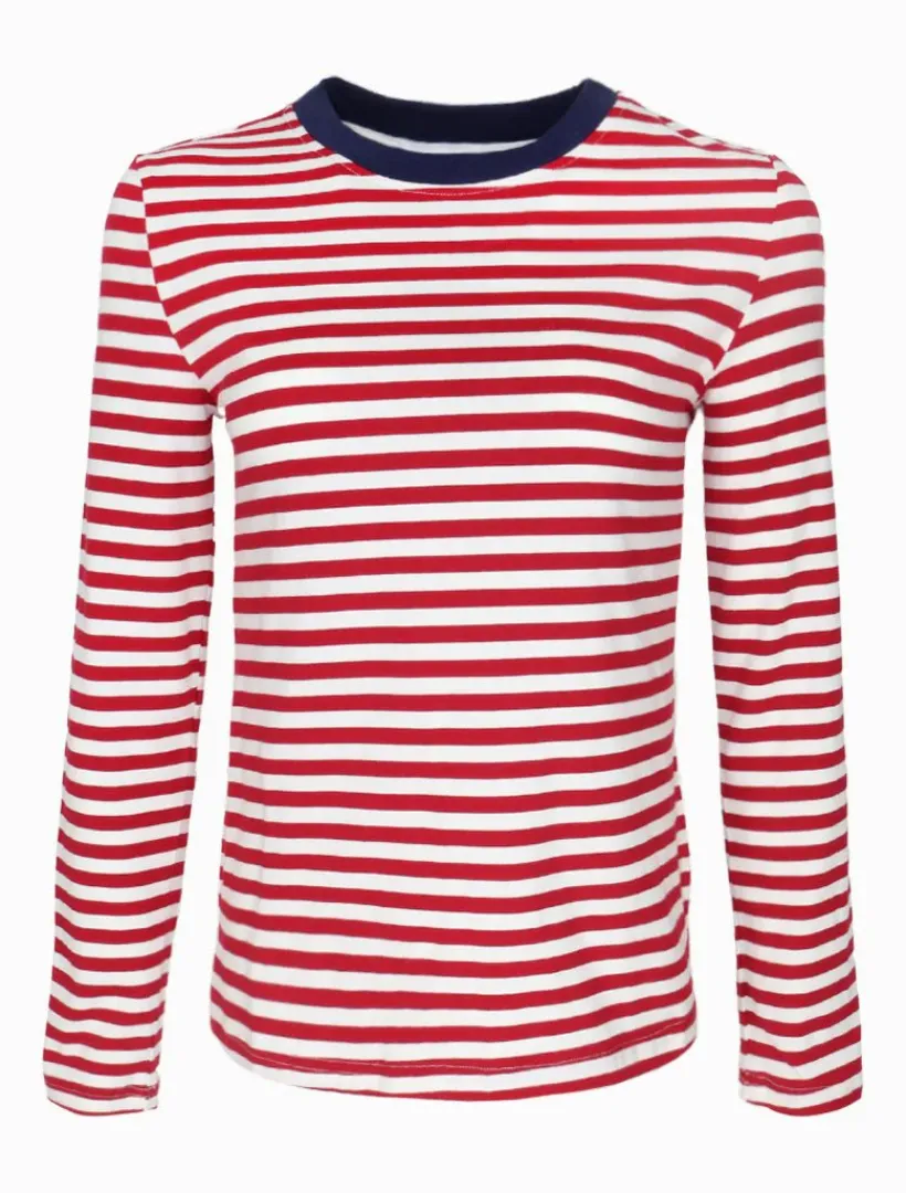 Shirts And Tops*Zjoosh Paris Long Sleeve Tee Red White RedWhite
