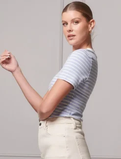 Shirts And Tops*Zjoosh Paris Striped Tee - FINAL SALE Sky