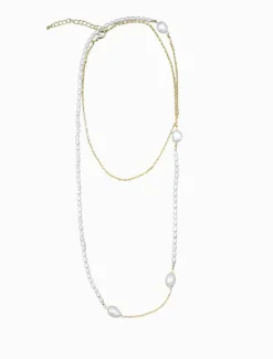 Pearl Jewellery|Necklaces*Zjoosh Pearl and Gold Long Necklace