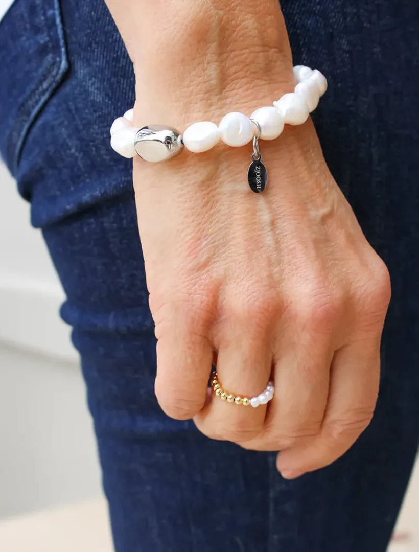 Pearl Jewellery|Bangles And Bracelets*Zjoosh Pearl Bracelet Silver Bean