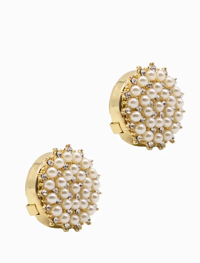 Pearl Jewellery*Zjoosh Pearl Crystal Button Covers Set of 2