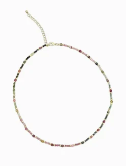 Necklaces|Gold Jewellery*Zjoosh Pink and Green Stone Necklace