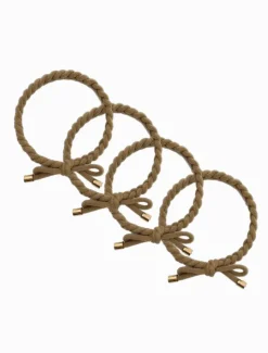 Hats & Hair Accessories*Zjoosh Plait Bow Hair Ties Set of 4 Beige