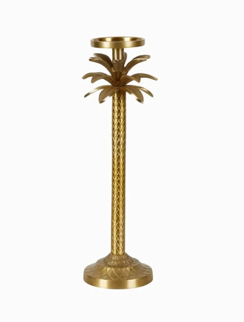 Tea Lights & Candle Holders*3rd Party Other Raffles Palm Candle Stick Medium Gold
