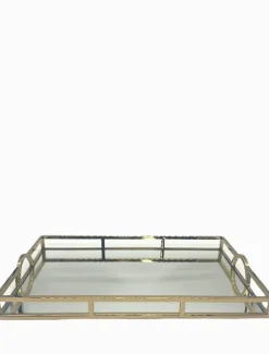Trays*3rd Party Other Rectangle Arch Handle Tray Large Gold