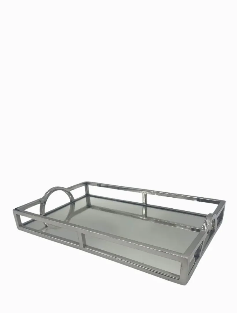 Trays*3rd Party Other Rectangle Arch Handle Tray Small Silver