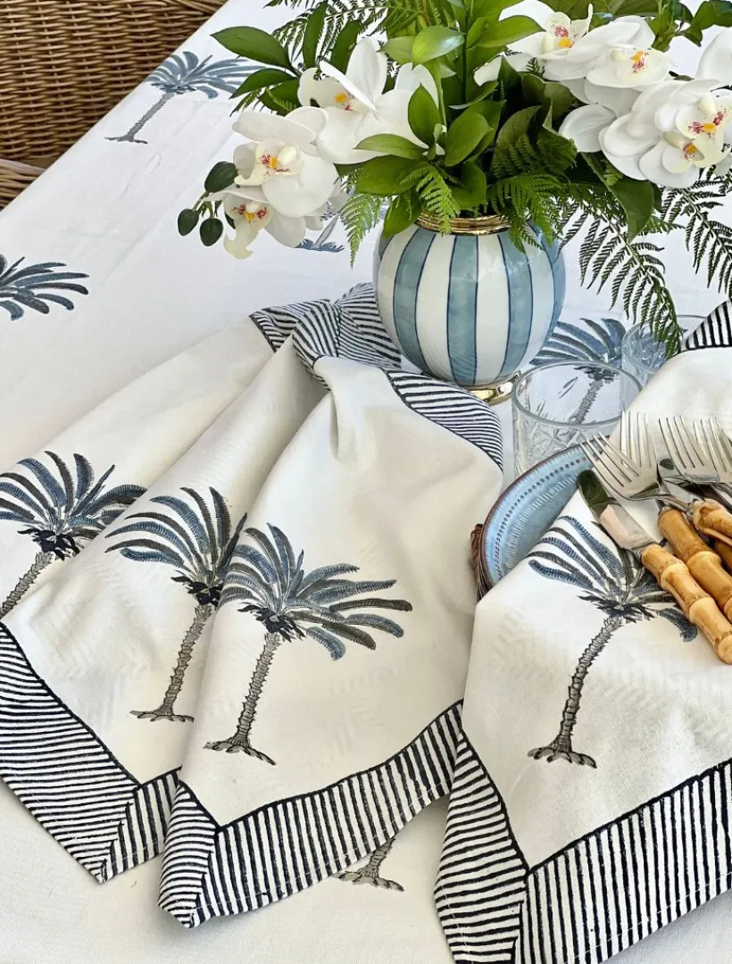 Table Linen*Zjoosh Ritchie Palms Napkin (Set of 4) Blue