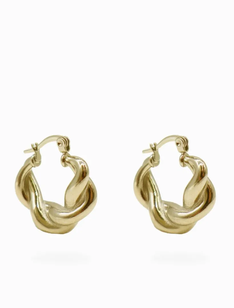 Earrings|Gold Jewellery*Zjoosh Rope Hoops Gold