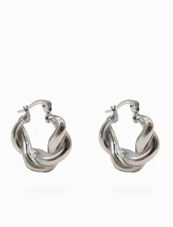 Silver Jewellery|Earrings*Zjoosh Rope Hoops Silver