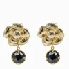 Earrings*Zjoosh Roselte Black Crystal Drops