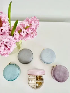 Jewellery Storage|Jewellery And Trinket Boxes*Zjoosh Round Jewellery Case Blue