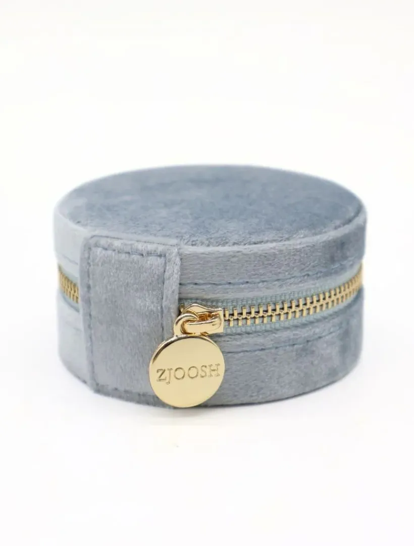 Jewellery Storage|Jewellery And Trinket Boxes*Zjoosh Round Jewellery Case Blue
