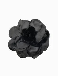 Hats & Hair Accessories*Zjoosh Satin Flower Brooch Black