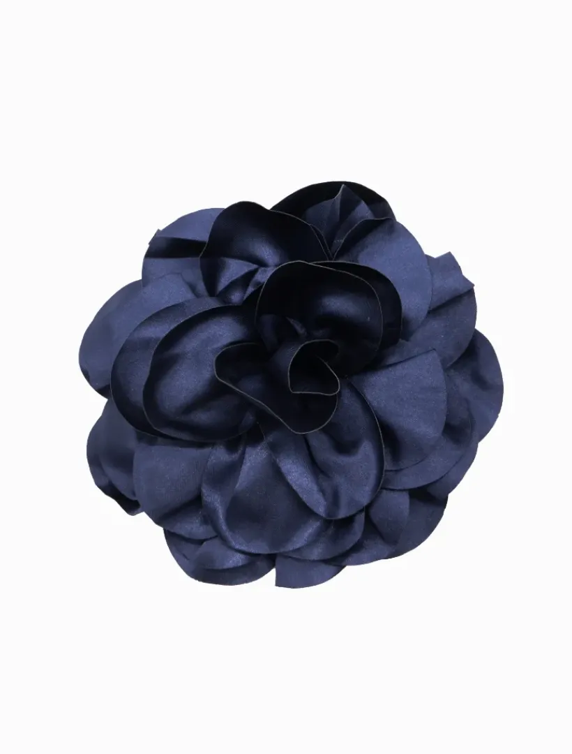 Hats & Hair Accessories*Zjoosh Satin Flower Brooch Navy
